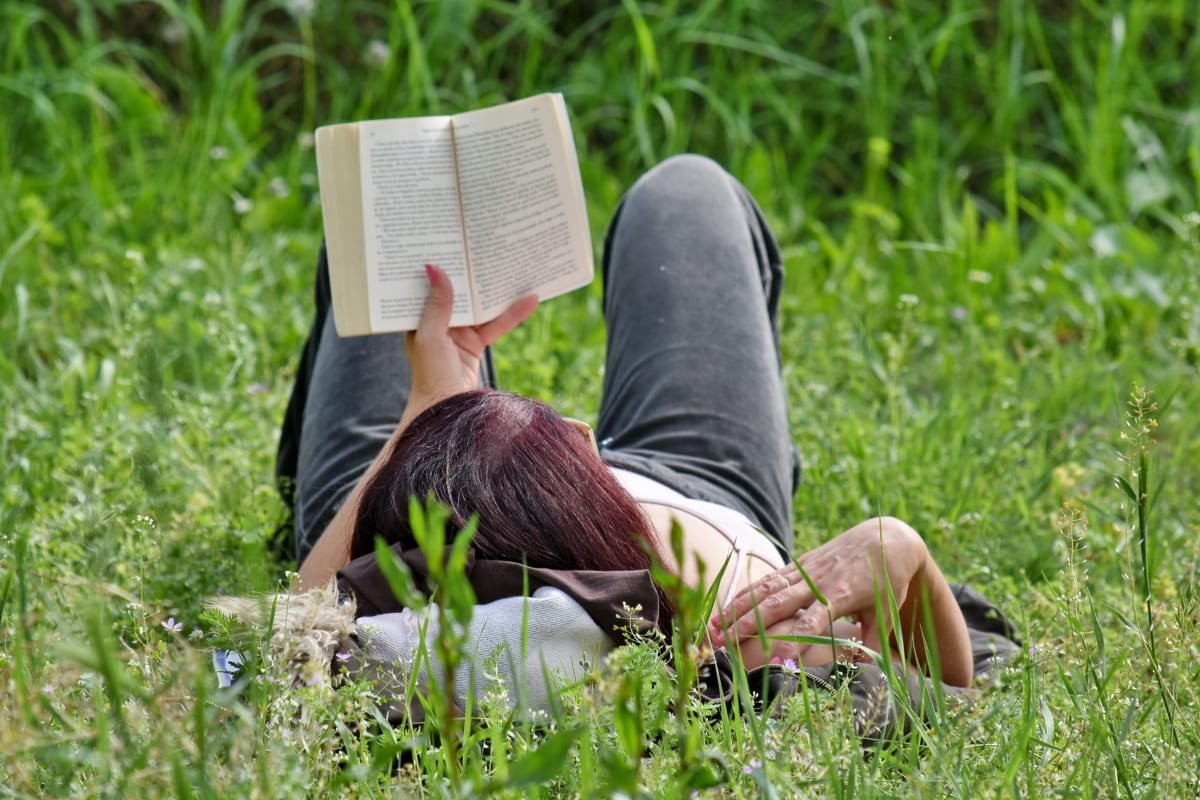Person Reading in Field
