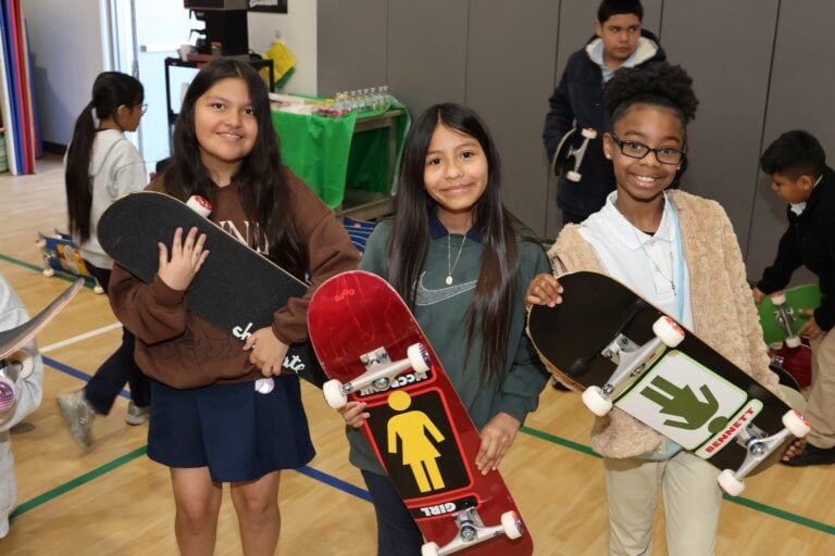 Webb Elementary students rewarded with new bikes and skateboards 