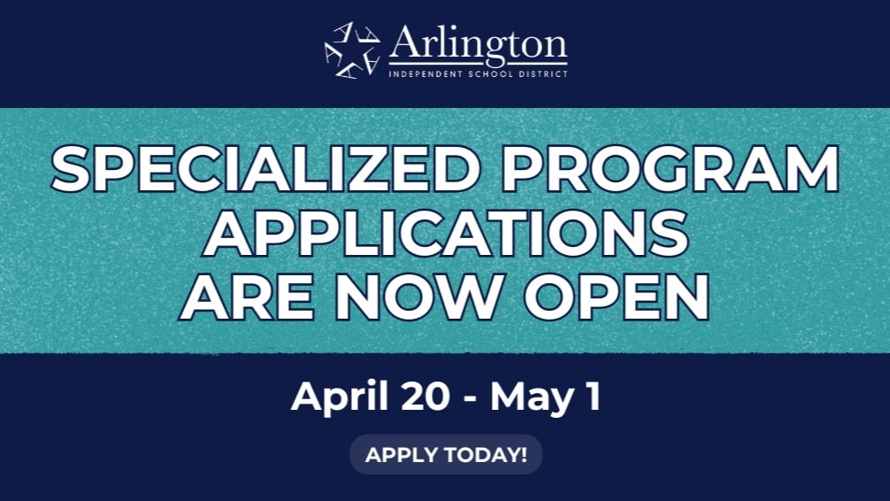 Specialized Programs Applications are Now Open. April 20 - May 1