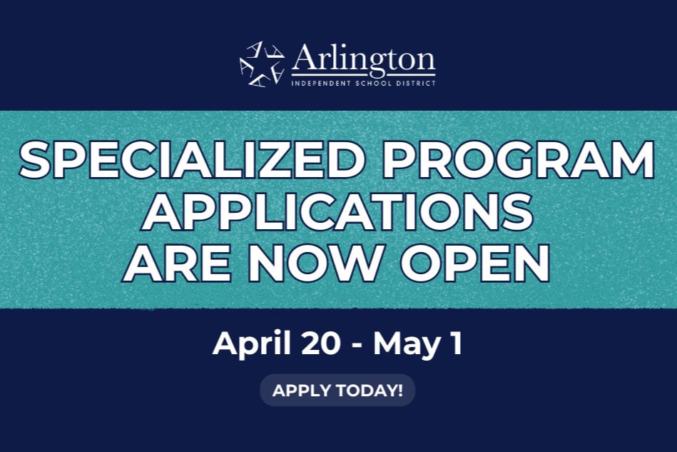 Specialized Programs Applications are Now Open. April 20 - May 1